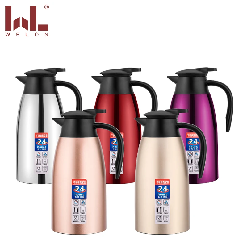 

Thermal coffee carafe 2000ml vacuum flasks Double Walled colorful water kettle for hotel