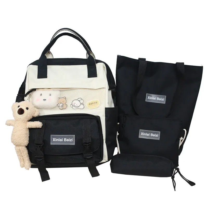 

New 4pcs/set Mommy Diaper Bag Outdoor Baby Portable Diaper Backpack, Many colors