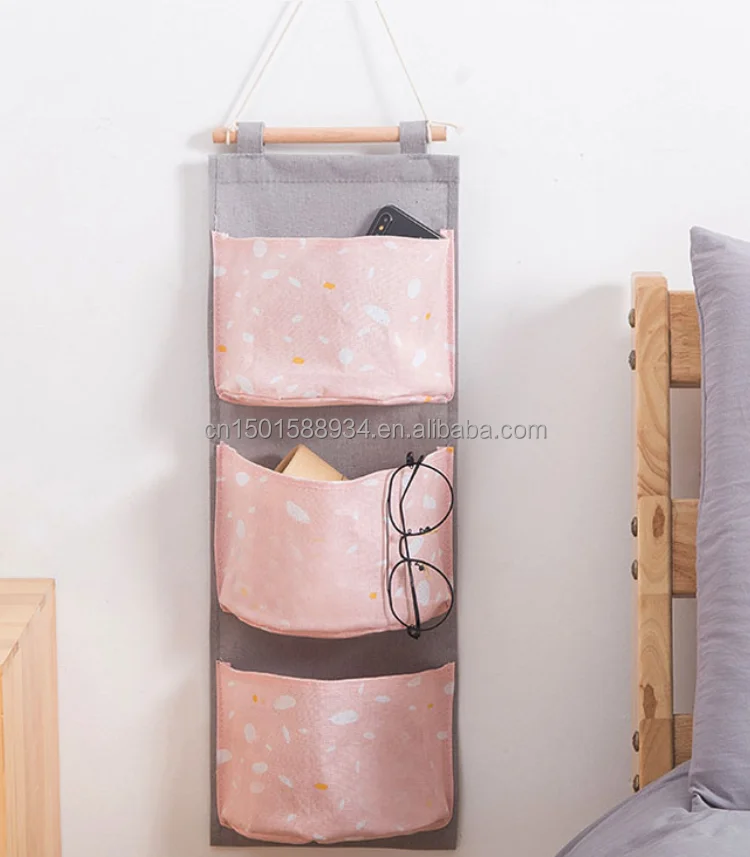 

3-Pocket Oxford Cloth Wardrobe Storage Hanging Bag Wall Door Hanging Sundries Storage Bags Pouch Organizer