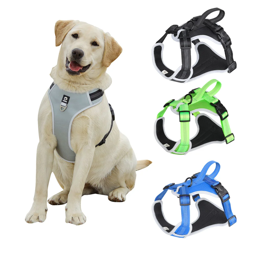 

New Arrivals Wholesale Pet Oxford Big Tactical Rope No Pull Custom Dog Backpack Harness Collar And Harness Vest Leash Set