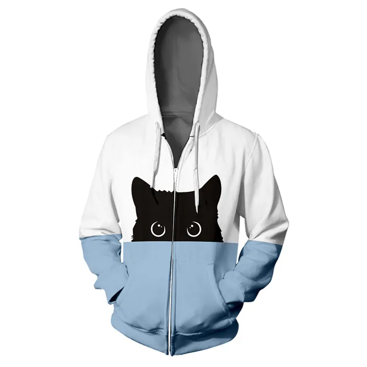 

2020 allover digital print your design Hoodies With Zipper, Customized color
