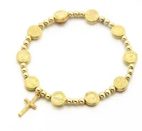 

Wholesale Jesus Cross Chain Bracelet Gold Religious Beaded Bracelet Rosary Catholic Rosary Bracelet