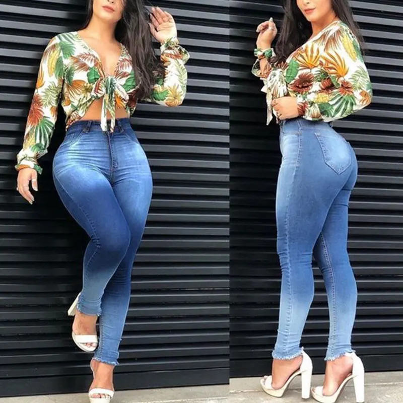 
Hot Selling Woman Jeans Slim Fit High Waist Jeans Women Stretch Jeans Trousers Women 