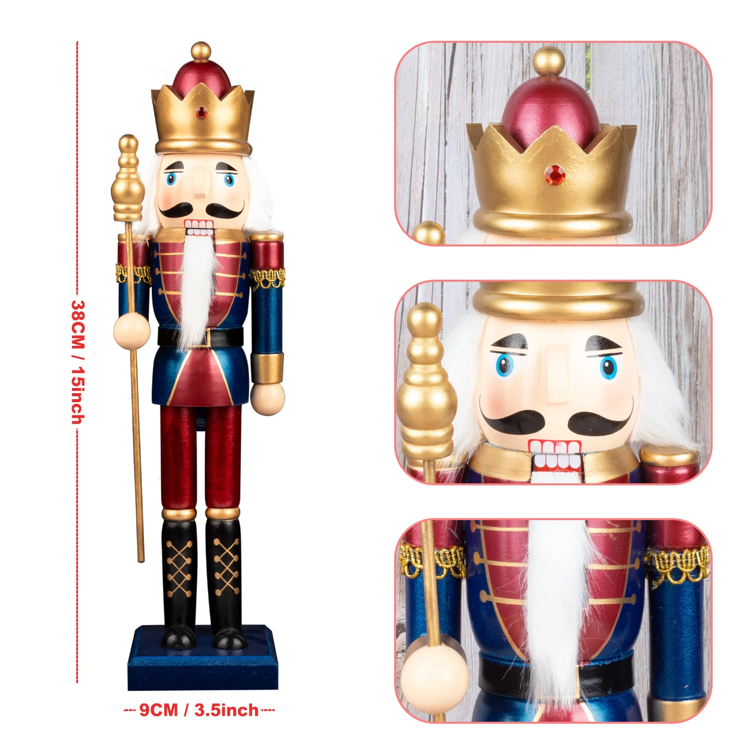 Custom Wholesale Christmas Solider Nutcracker Statue Life Size 150cm