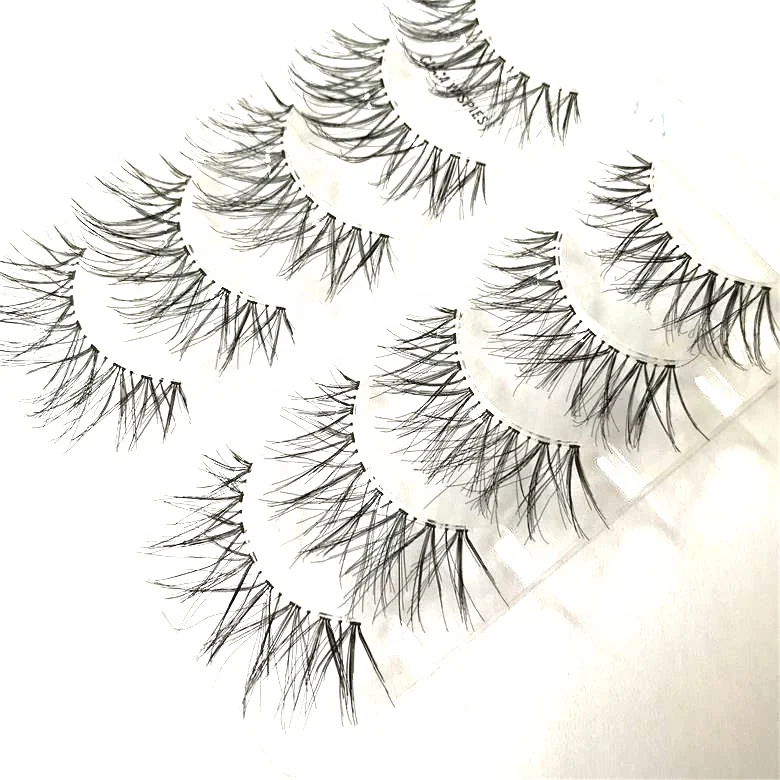 

Large Stock Fast Delivery Clear Band Natural False Lashes Synthetic Silk False Lashes