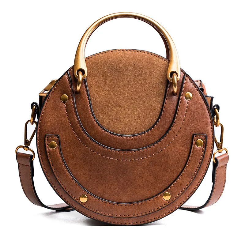 

Designer Round Shape Handbags Women Shoulder Shopping Pu Customized Brand Crossbody Bags Outdoor Ladies Leather Bag New in 2021