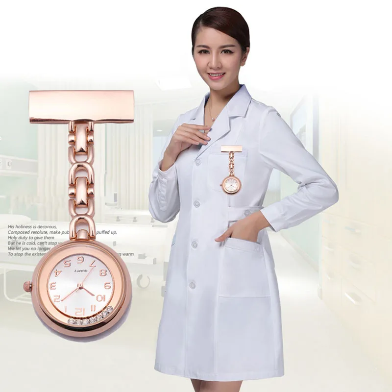 

Wholesale Custom Diamond Pin Mechanical Pocket Breast Fob Nurse Watches, Gold,rose gold,silver
