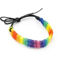 

Handmade Thick Brazilian Nepal Lesbian LGBT Gay Pride Bracelets Woven Braided Rope String Strand Rainbow Friendship Bracelet