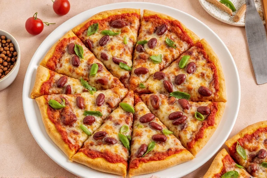 Bean-topped pizzas in various styles