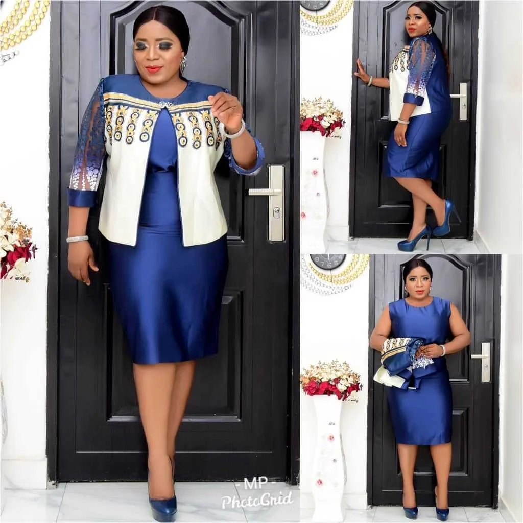

office dresses suit ladies formal African women's plus size mother's print coat with skirt party dress, As showed