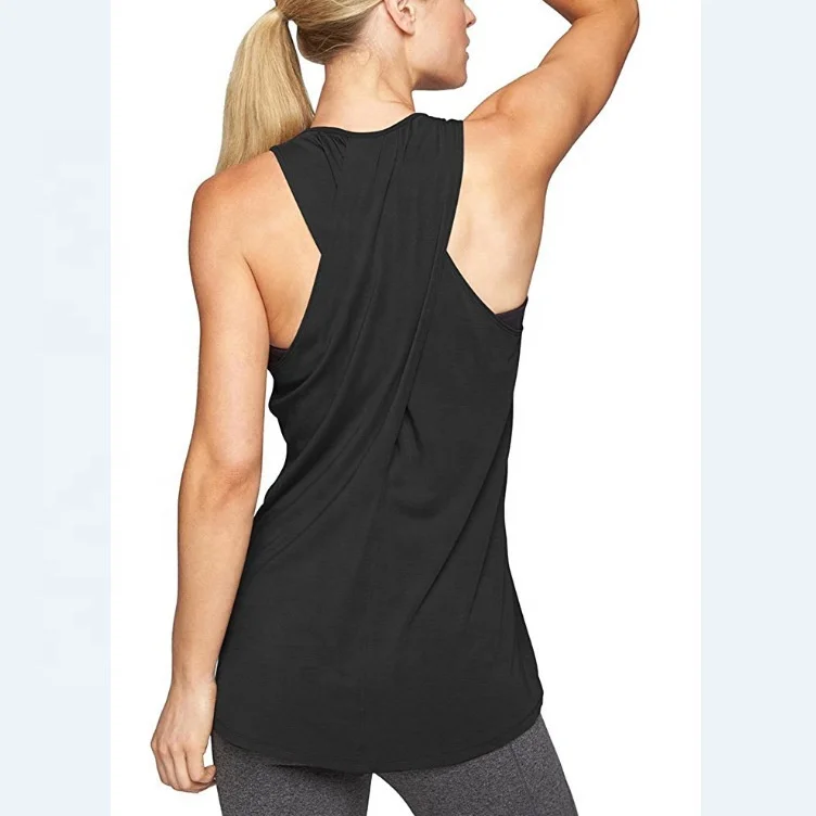 

Fashionable workout sports cross-condole belt type yoga t-shirt sexy plus size vest for womens