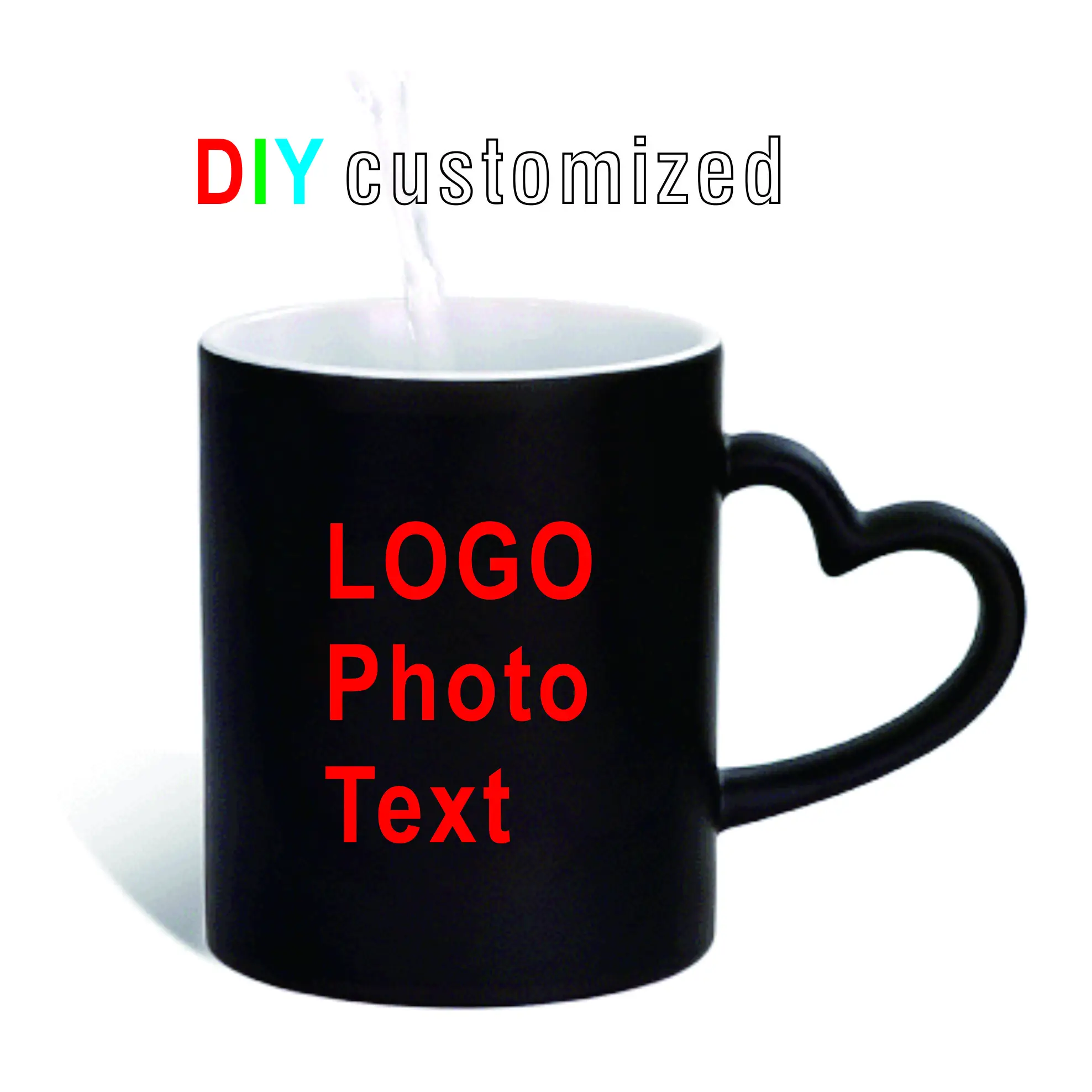 

DIY Customized 350ML 12oz Ceramic Magic Mug Picture Photo LOGO Text Water Change Color Sublimation Print Hot Transfer