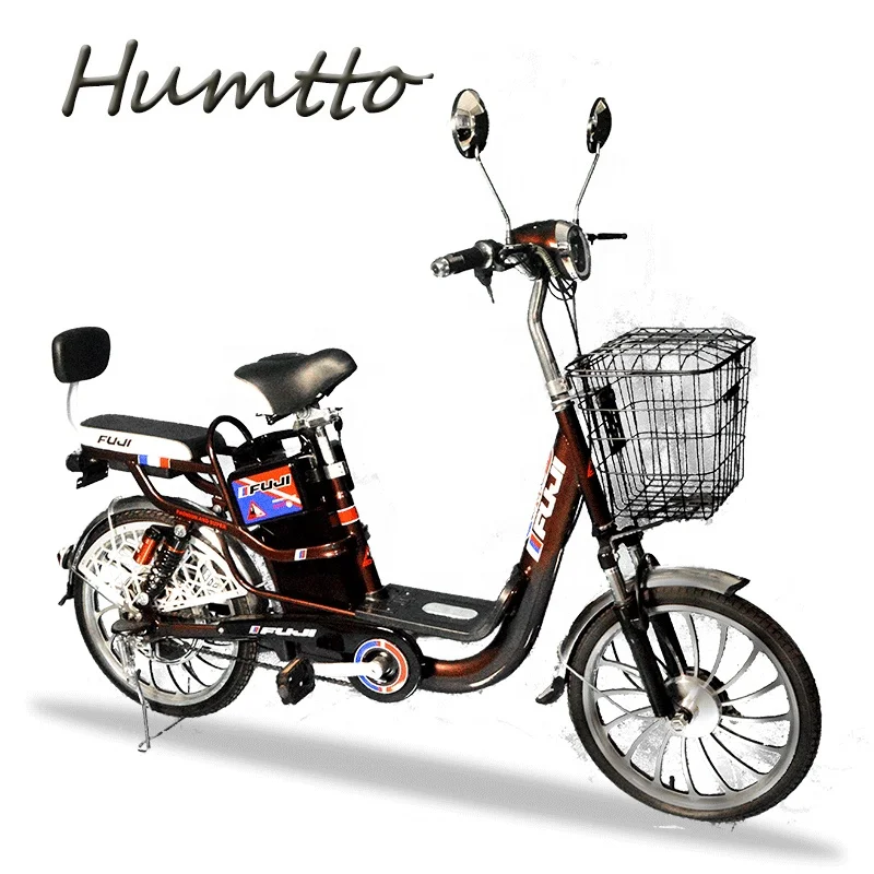 

hot sale good quality two wheels with pedals FUJI 350W battery power lady woman city strong scooter electric bike bicycle
