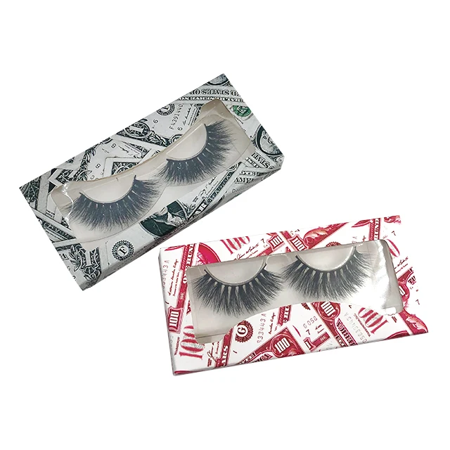 

China Supplier Factory price 3D 5D mink lashes with cheap box, Natural black