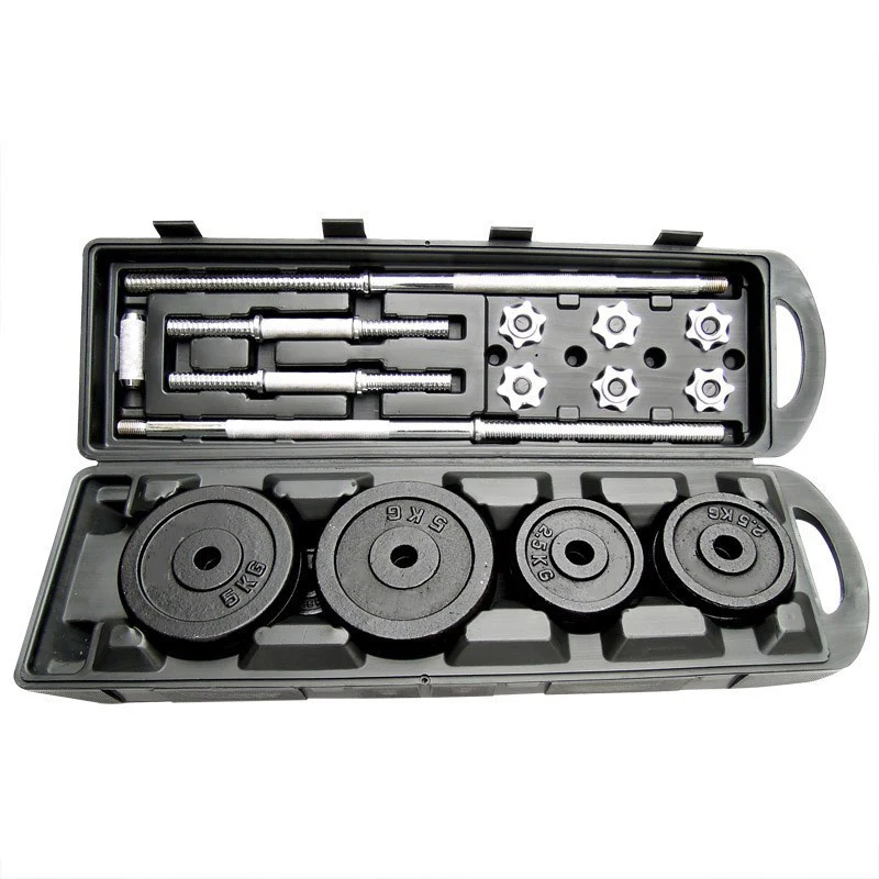 

50kg Cast Iron Cheap Home Fitness Gym Equipment Adjustable Dumbbell Set, Black