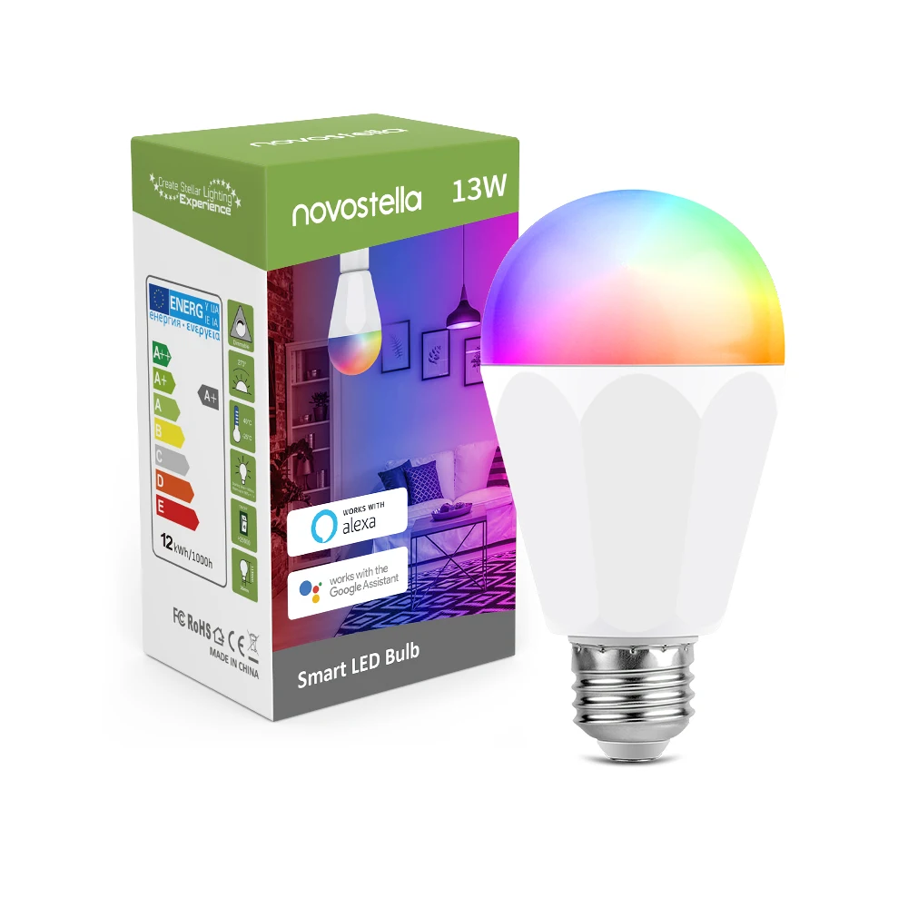 RGBCW Tuya Smart WiFi LED Light Bulb 1300lm Super Bright Alexa/ Google Home/Tuya app Compatible CE Rohs Led Light Bulb