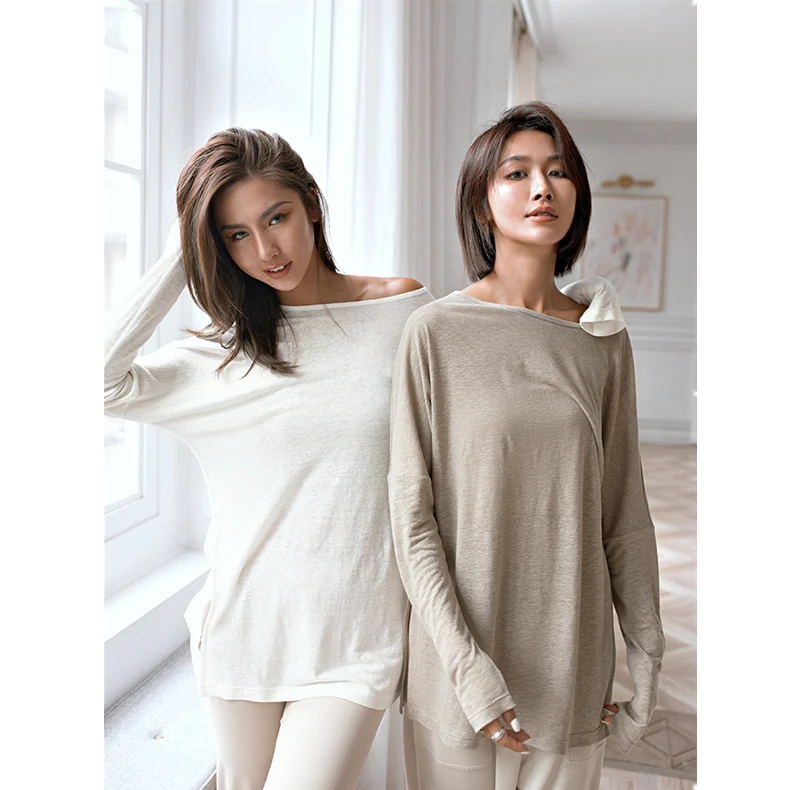 

2022 new design cotton summer t shirt women long sleeve oversized t-shirt women