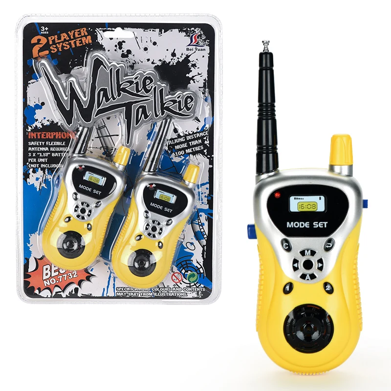 

New 80M Long Distance 2 Way Radio Set Toy Kids Walkie Talkie Interactive Intercom Real Time Messaging Walkie Talkie For Kids, Yellow