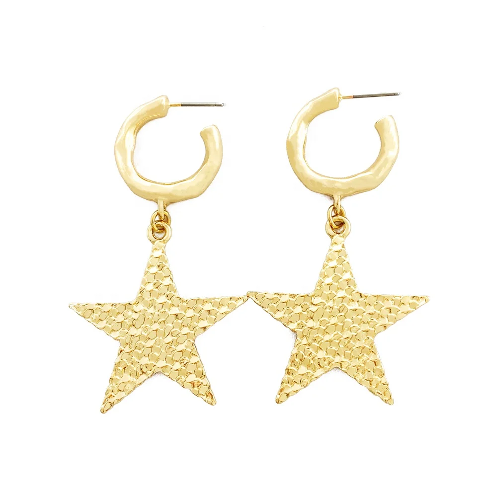 

Wholesale Star Drop Geometric Gold Plated Stud Earrings for Women New Fashion Jewelry Product