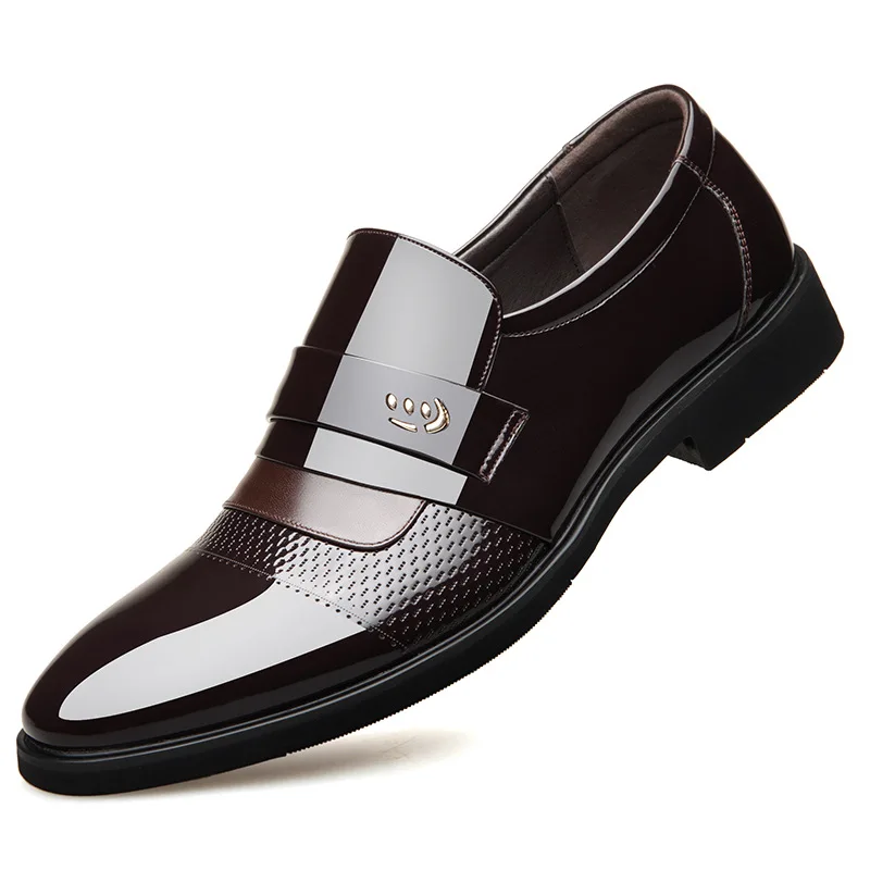 

Mens Fashion Leather Men Dress Male Wedding Shoes Bright Leather Shoes Formal Shoes