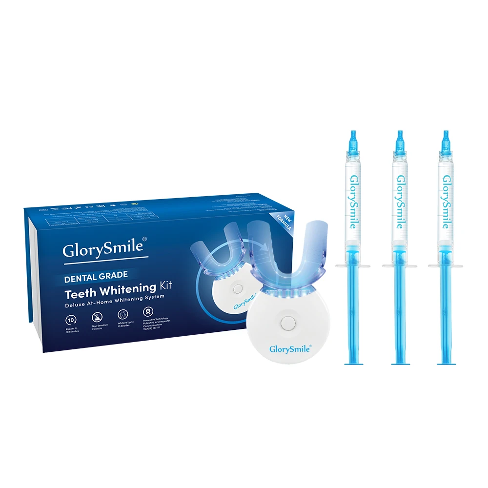 

Teeth Whitening Kits Private Logo - Home Use Dental Bleaching LED Light 3 Syringe Set - CE Approved
