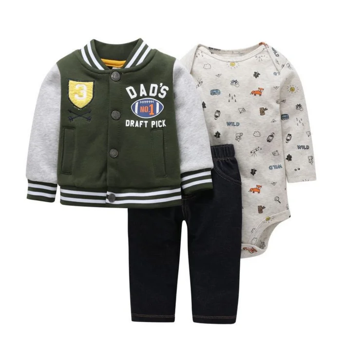 Wholesale Cotton 3pcs Baby Suit Newborn Baby Clothes