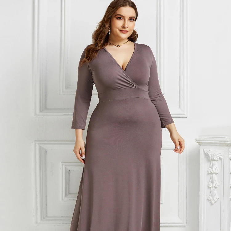 

High quality tight lace dress Long ladies Maxi clothing Fashion long sleeve plus size Dresses