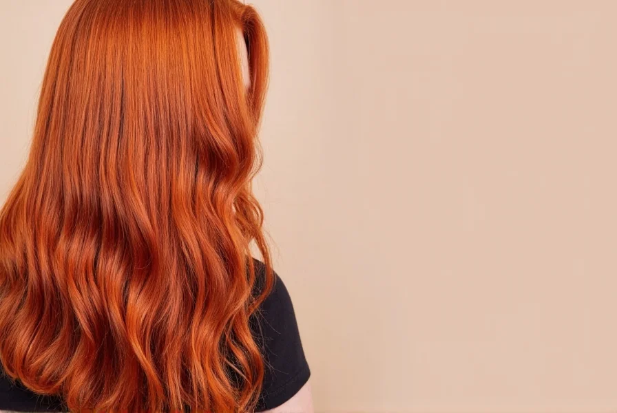 Professional color chart showing ginger hair color variations from light to dark with undertone analysis