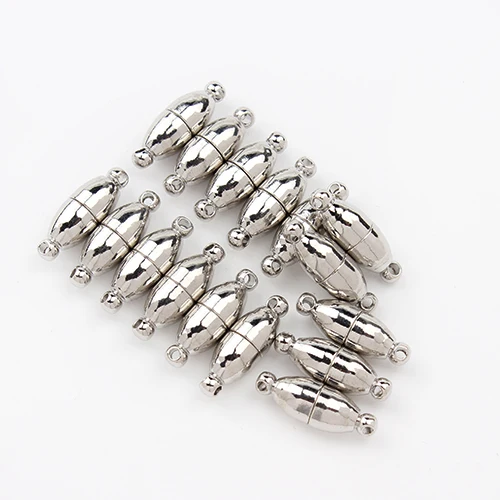 

10pcs/lot Rhodium Color Strong Magnetic Clasps Fit Leather Bracelet Necklace Connectors For DIY Jewelry Making Findings, Gunmetal, rhodium