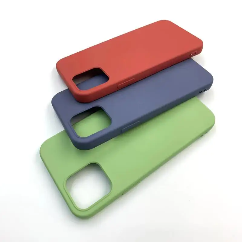 

Shockproof Silicone Phone Cases Wholesale Silicone Soft Microfiber Cloth Lining Cushion for iPhone 12 11 Pro Pro Max Back Cover
