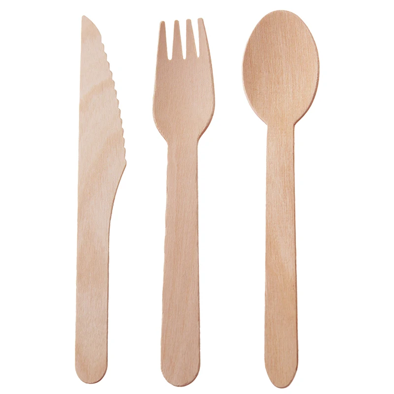 

Biodegradable dinnerware flatware honey spoon fork 16cm wooden utsenils, Natural