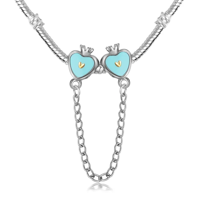 

2021 Diy Bracelet Chain Silver Plated Infinite Love Cz Heart Safety Chain Charm Fit For Bracelet Woman Girl, As per picture