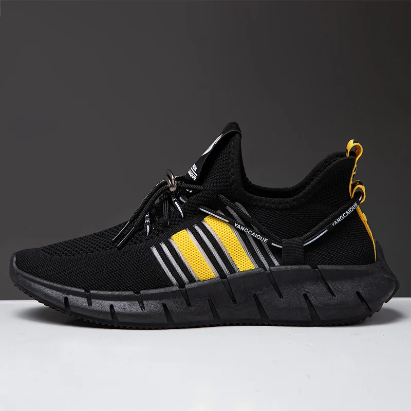 

2020 new summer flying woven sports shoes men's custom casual running shoes