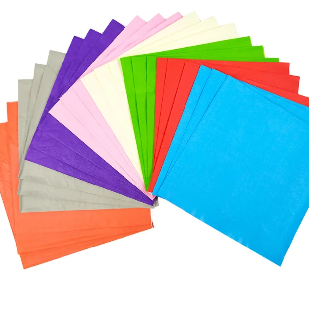 

Multi Color Paper Napkins 2 Ply Airlaid Serviettes Soft Paper, Natural white