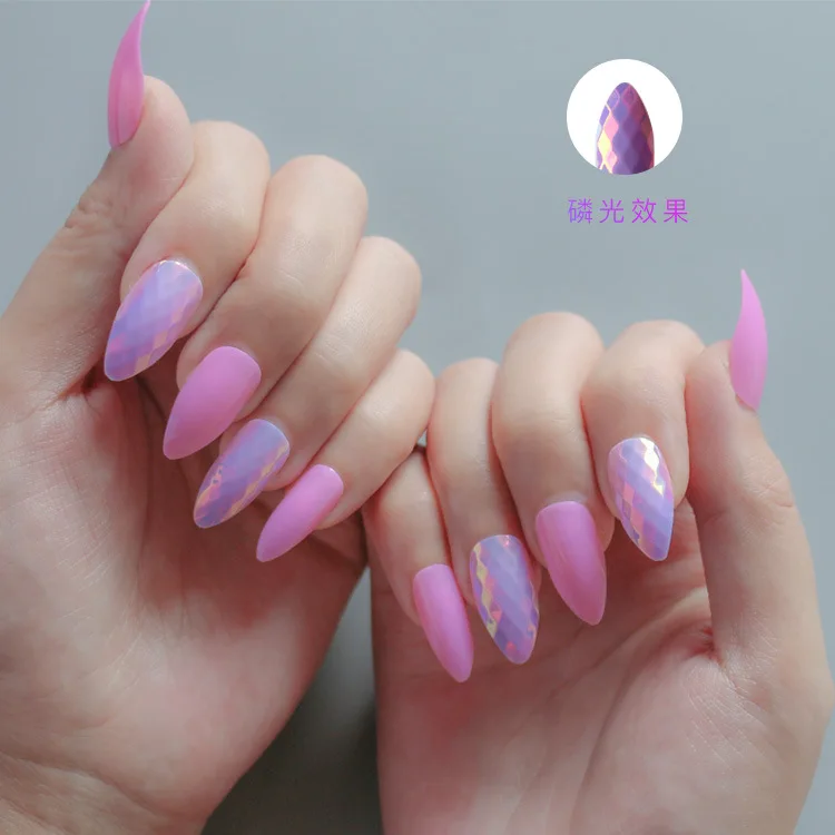 

Pink Purple pre glued press on nails full cover press on nails vendors for press on nails