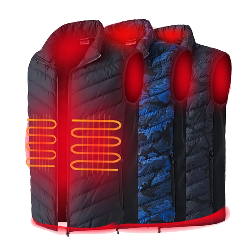 

Winter Outdoor Warm Smart Heated Vest Temperature Control Camping Heating Suit Waterproof USB Charging Fever Vest dongguan