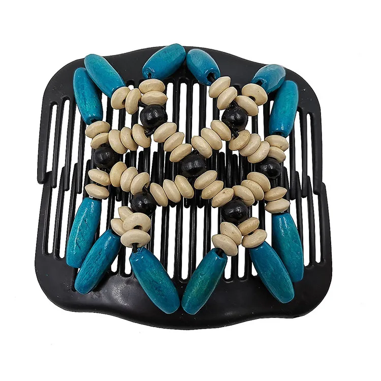 

Popular African Butterfly Style Magic Double Side Bead Stretchy Women Hair Combs, Any color is available