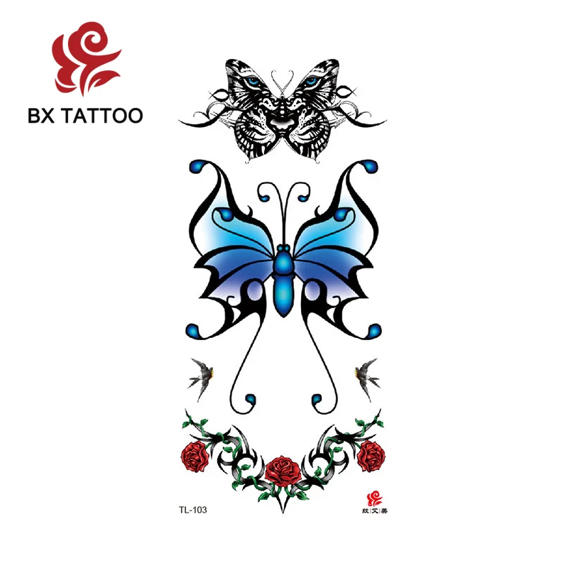 

BXTAT Plants Flowers Animals TL101 - TL200 Temporary Butterfly Tattoo Stickers