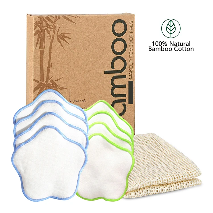 

Custom Reusable Bamboo Cotton Rounds Makeup Remover Pads Cosmetic Facial Natural Bamboo Cotton Washable Pads