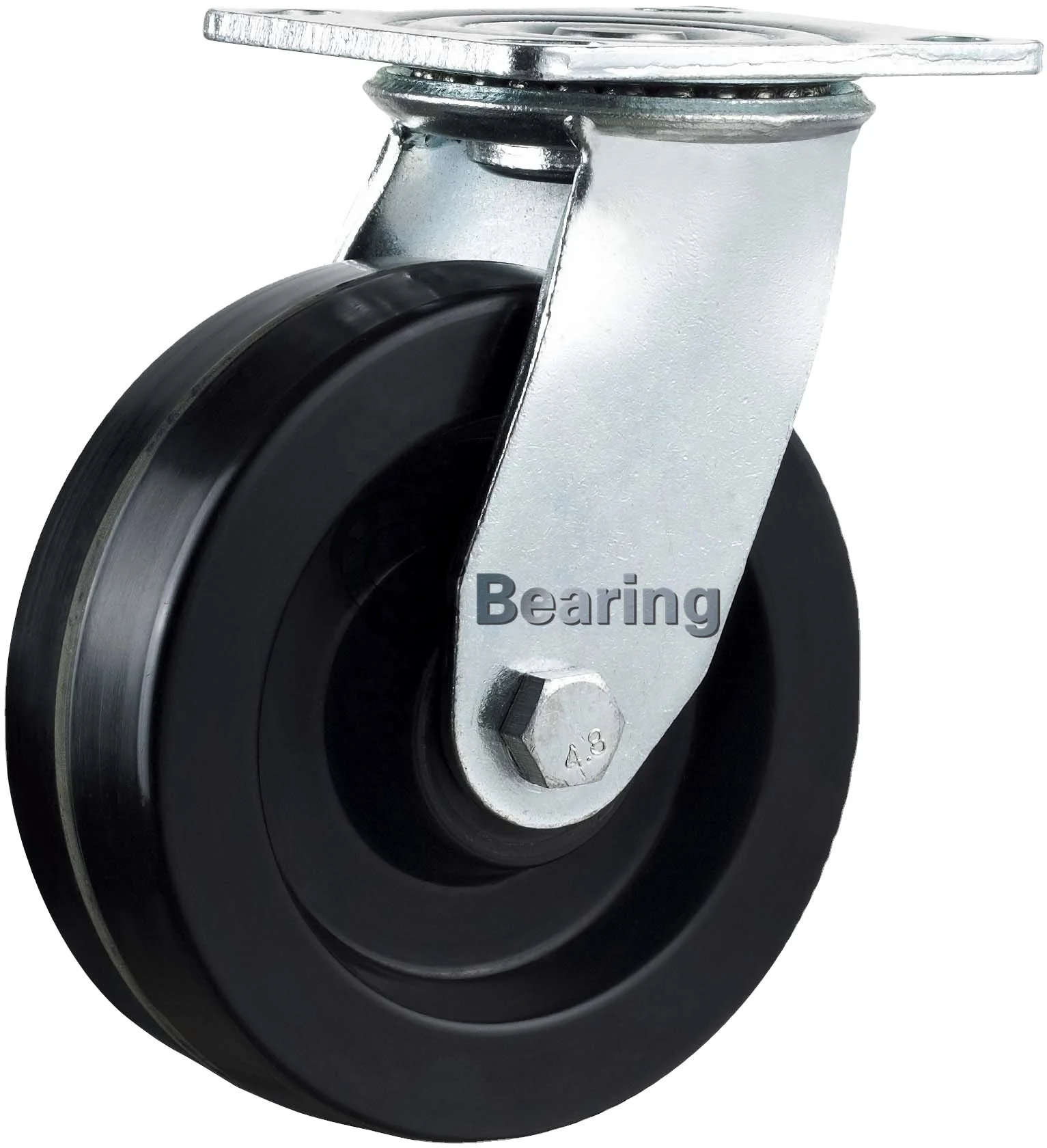 

Heavy duty polyolefin swivel caster wheel plastic black trolley wheels 6 inch