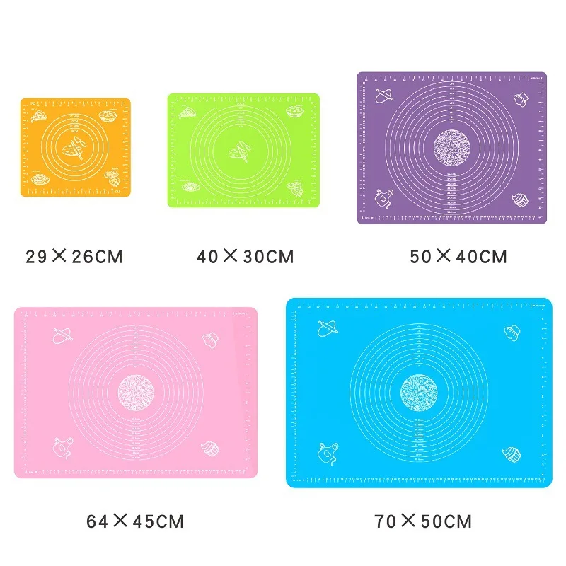 19.7x15.7" Nonstick Silicon Baking Mats Sheet With Scale Heat