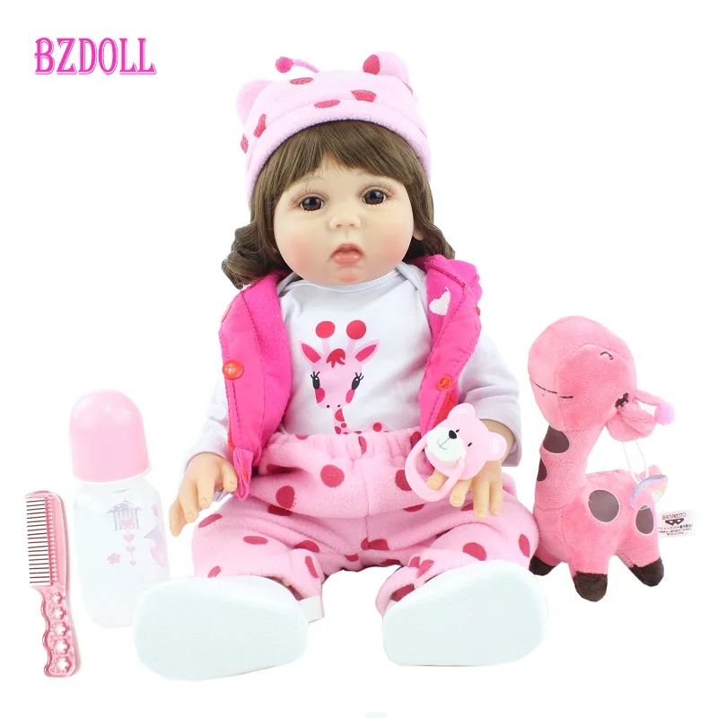 

19" Full Body Soft Silicone Baby Reborn Doll 48cm Realistic Newborn Vinyl BeBe Girl Doll Bathe Toy Birthday Gift