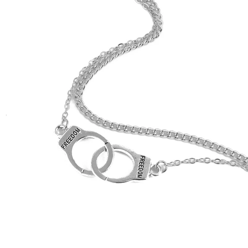 

New simple and popular creative small handcuffs bracelet Korean girl anklet, Silver