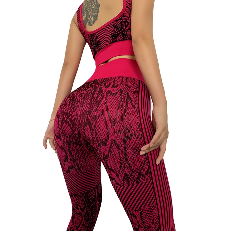 

Seamless Stripe Women Yoga Tights Apparel Athletic Wear Clothing Sportswear Yoga Set Gym Workout Running Bra And Pants Yoga Set