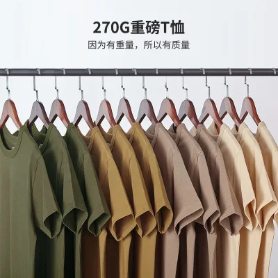 

Cheap T-shirt solid color round neck bulk 270gsm organic cotton t shirts custom printing