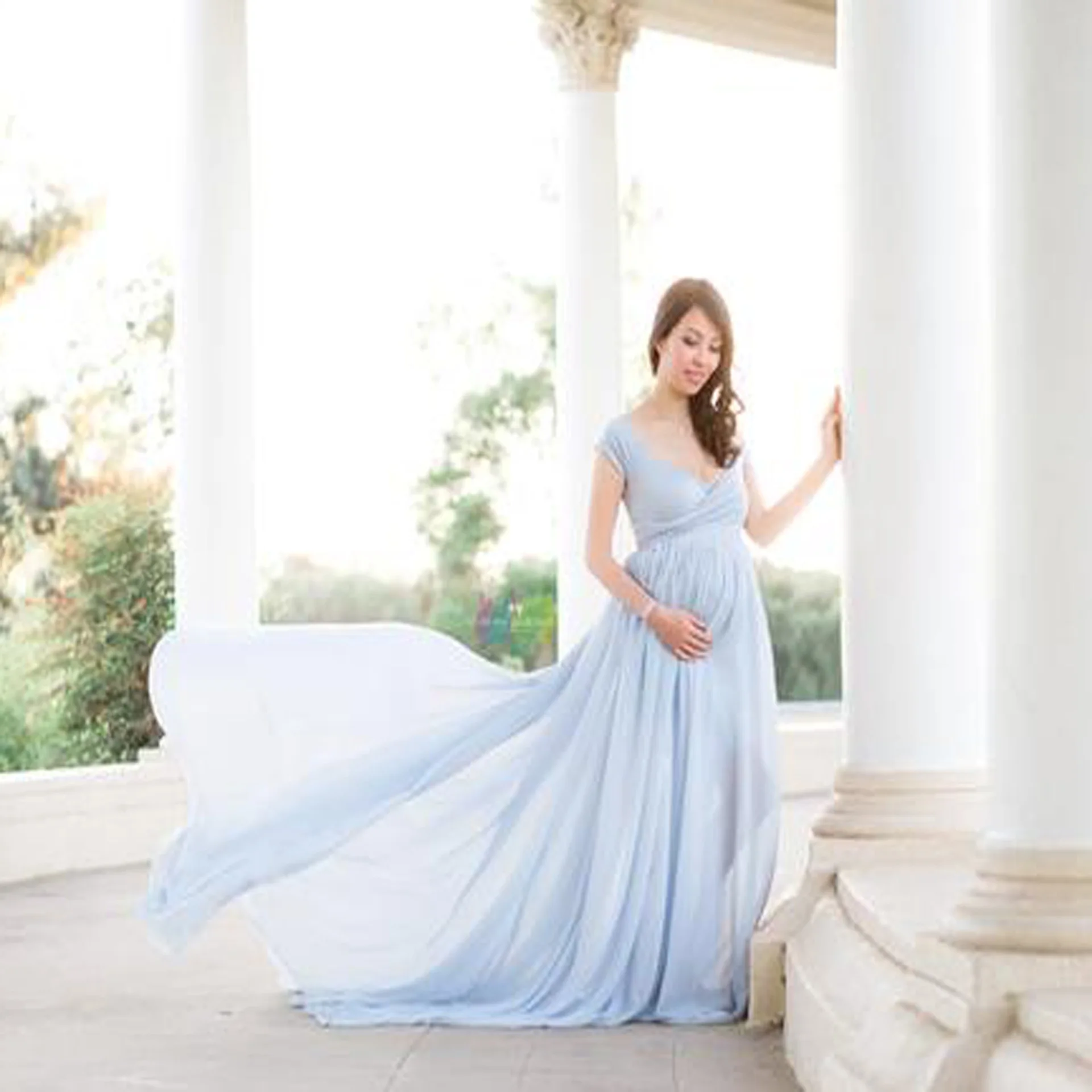 

Fashion Pregnant Photo Dress Chiffon Maternity Tulle Lace Dress For Pregnant Women