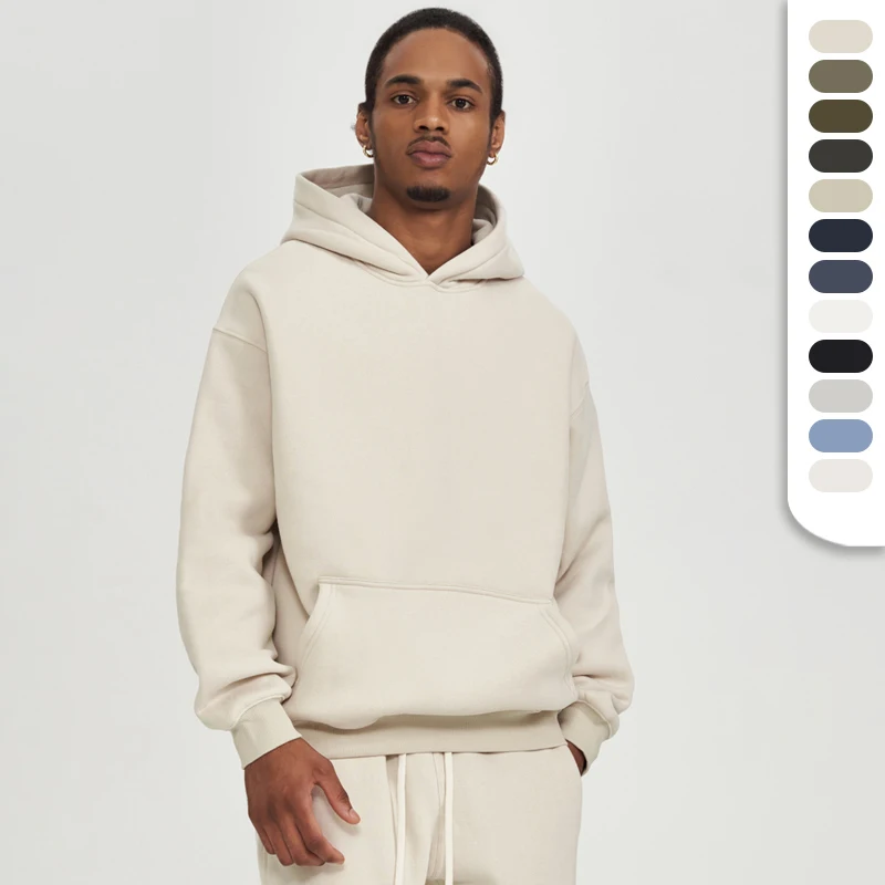 Hoodies Streetwear Men 350G Fleeced Winter Hooded Jumper With Custom Logo Colorful Blank Pullover Hoodie Sweatshirts