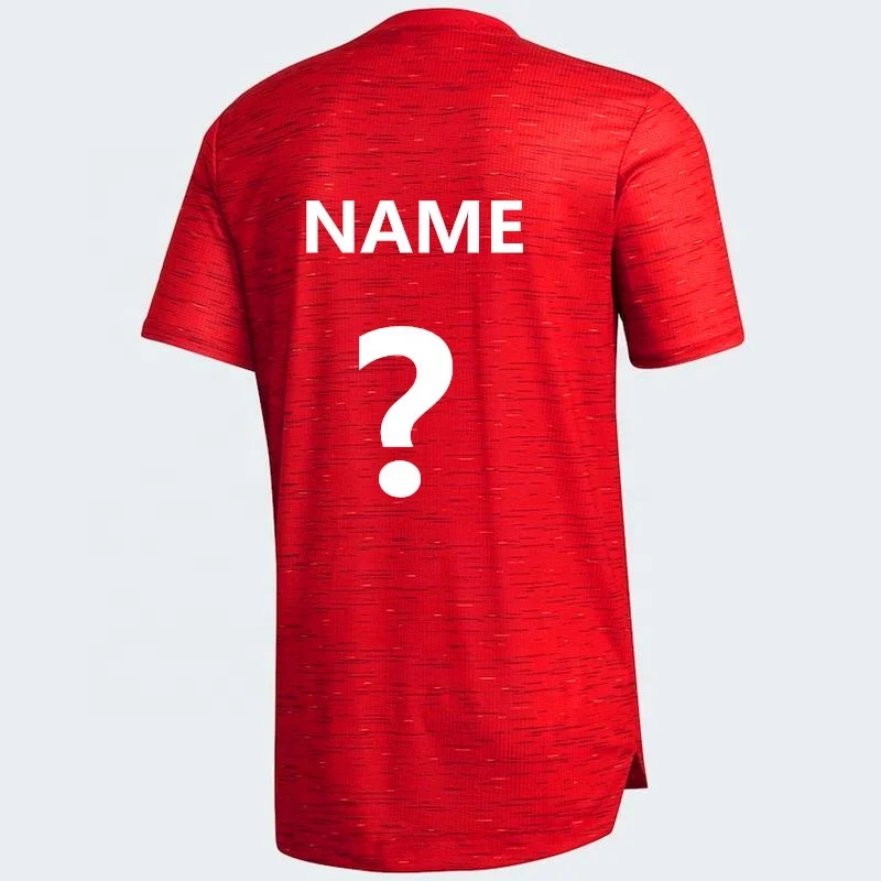 

Player fans version Rashford football jersey 2020 2021 Pogba customs name B.FERNANDES soccer shirt, Red