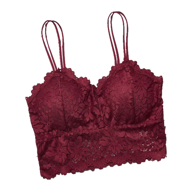

Women Wireless Sunflower lace bodice Bra Top Women Bralette Underwear Sling, Multicolor