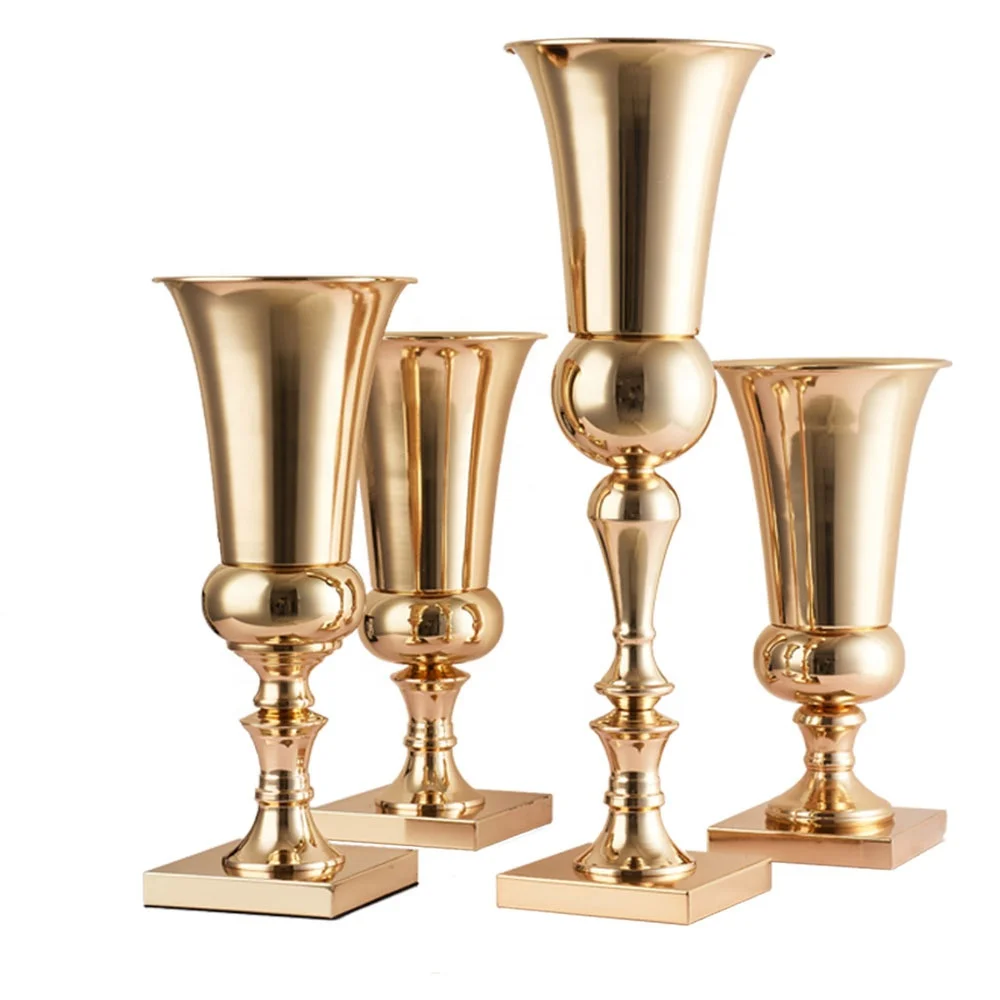 

Table Decorative Wedding Metal Flower Vase Centerpiece, Gold silver rose gold